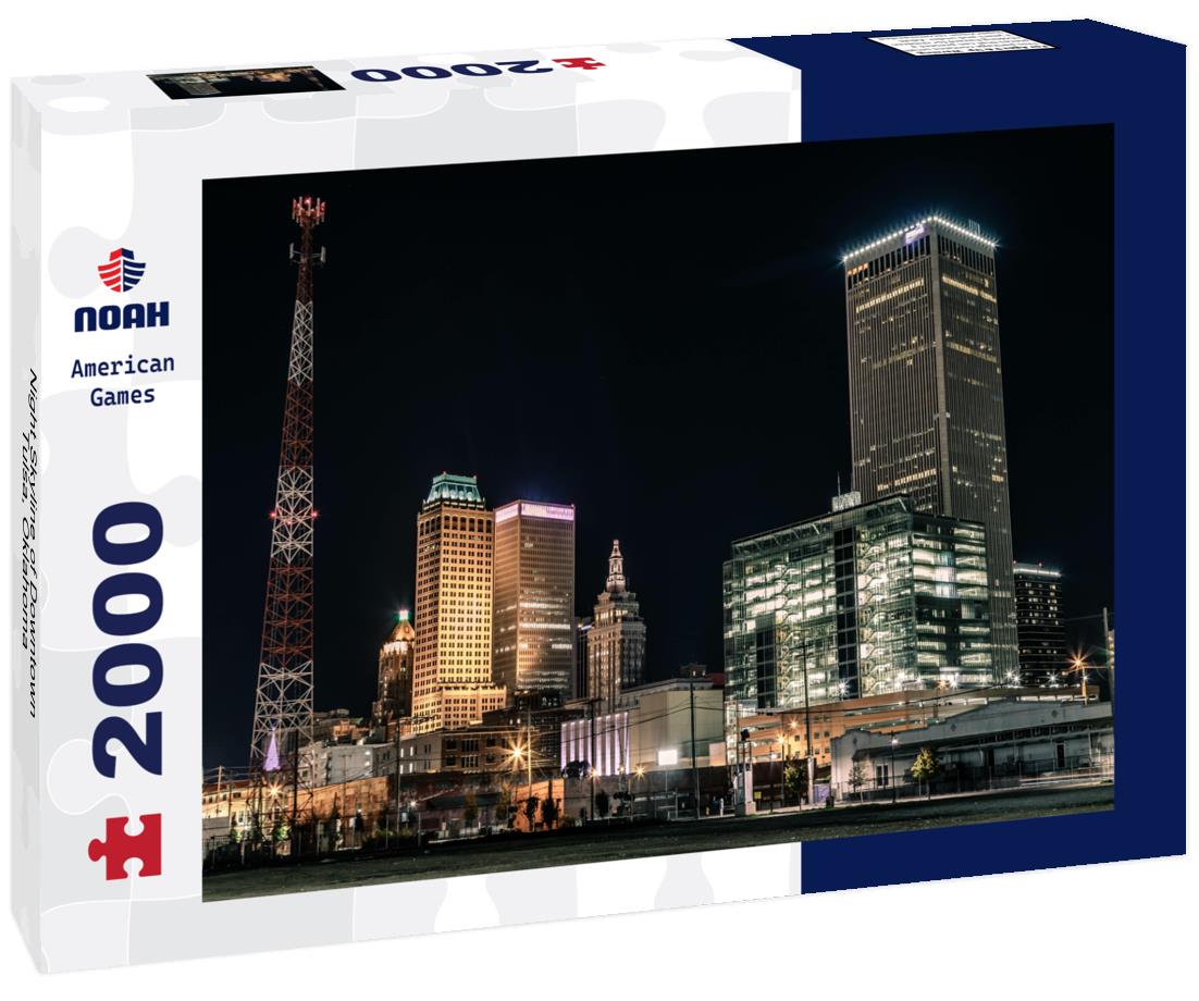 Night Skyline of Downtown Tulsa, Oklahoma 2000pc Puzzle
