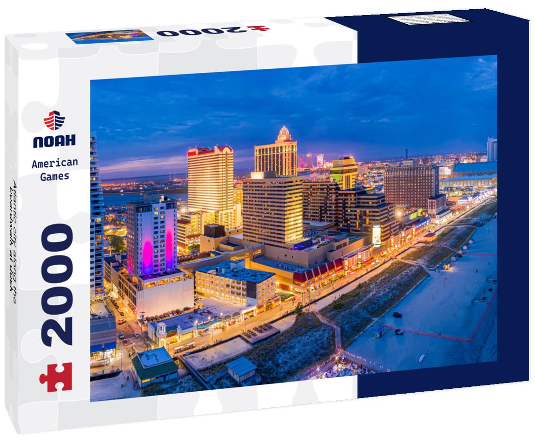 Atlantic city along the boardwalk at dusk 2000pc Puzzle