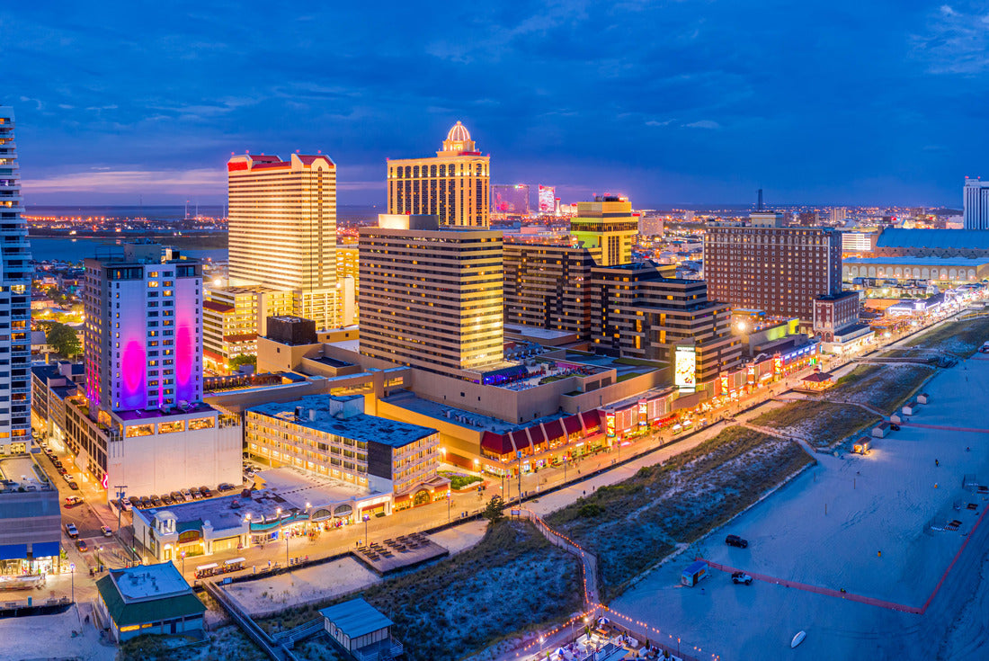 Atlantic city along the boardwalk at dusk 2000pc Puzzle