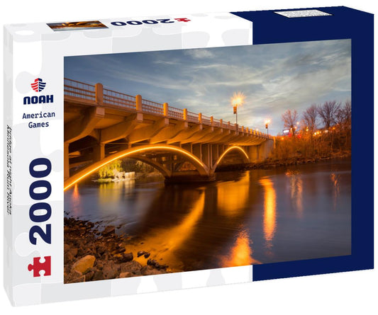 Noah Jigsaw Puzzle bridge at night Anoka Minnesota Rum River 2000 pieces