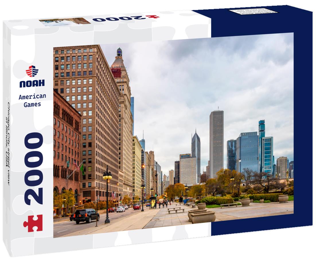 Chicago City street view in Illinois, USA 2000pc Puzzle