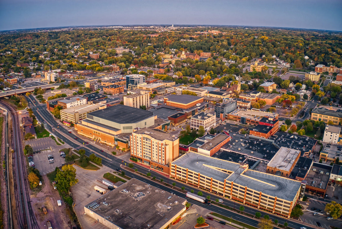 Aerial View of Mankato, Minnesota at Dusk 2000pc Puzzle