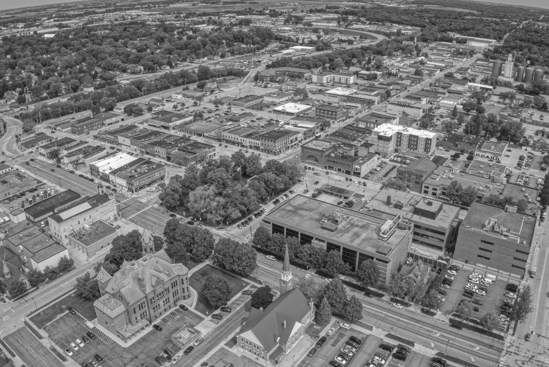 Owatonna is a small town in Southern Minnesota 2000pc PuzzleBlack and White