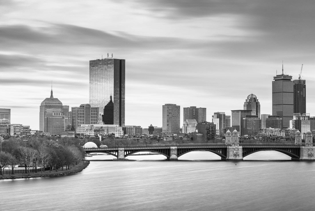 Noah Jigsaw Puzzle Boston, Massachusetts, USA downtown cityscape from across the Charles River at dawn in black white 2000 pieces