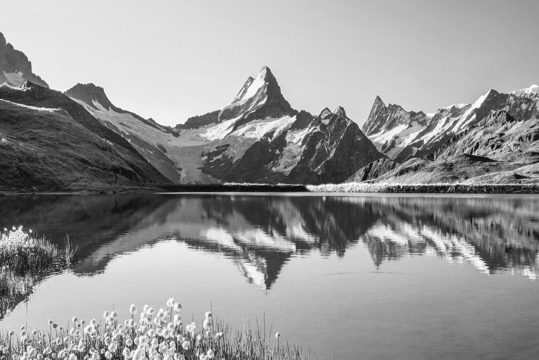 Sunrise at Berner Höhe over Bachalpsee. Highest peaks Eiger, Jungfrau and Faulhorn in famous location. Switzerland Alps, Grindelwald valley 2000pc PuzzleBlack and White