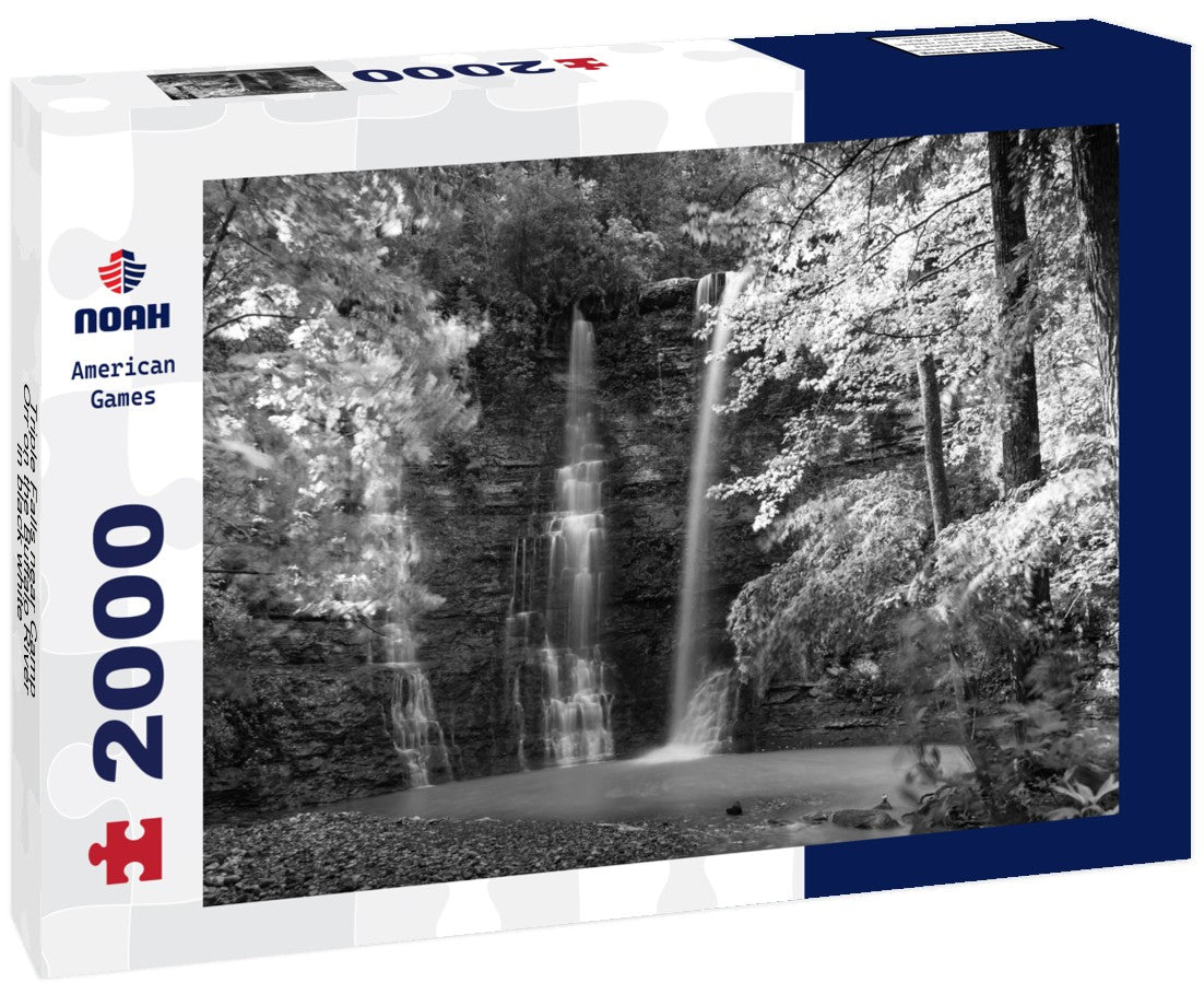Triple Falls near Camp Orr on the Buffalo River 2000pc PuzzleBlack and White
