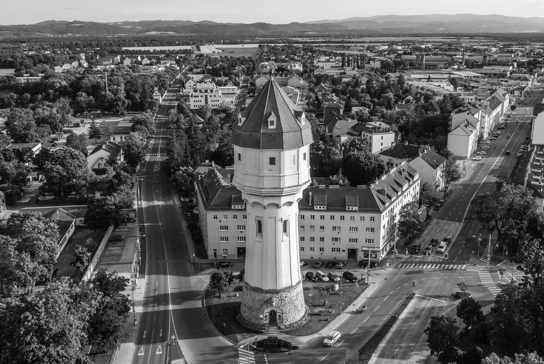Noah Jigsaw Puzzle Water tower in Wiener Neustadt in black white 2000 pieces