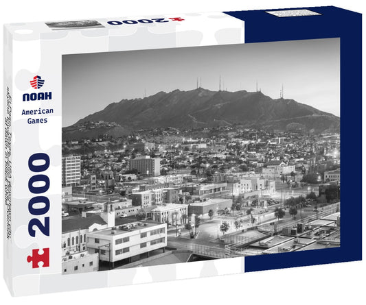 Noah Jigsaw Puzzle El Paso, Texas, USA downtown city skyline towards Scenic Drive Overlook at dawn in black white 2000 pieces