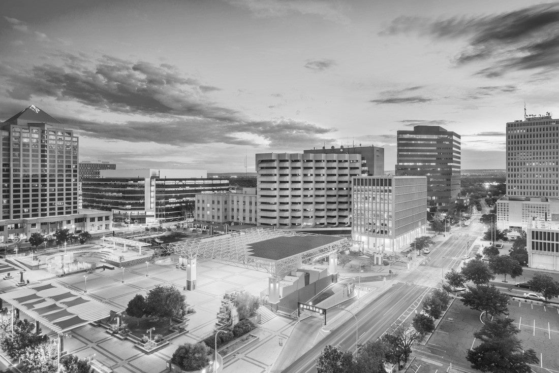 Albuquerque, New Mexico, USA downtown cityscape at twilight 2000pc PuzzleBlack and White