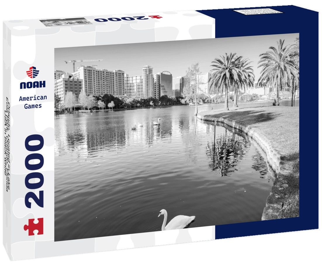 Noah Jigsaw Puzzle Orlando. Located in Lake Eola Park, Orlando, Florida, USA in black white 2000 pieces