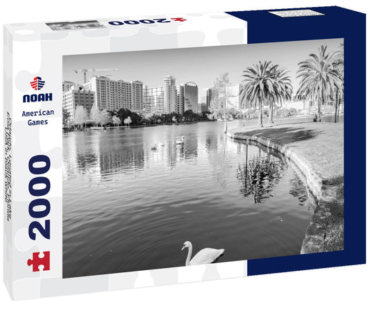 Noah Jigsaw Puzzle Orlando. Located in Lake Eola Park, Orlando, Florida, USA in black white 2000 pieces