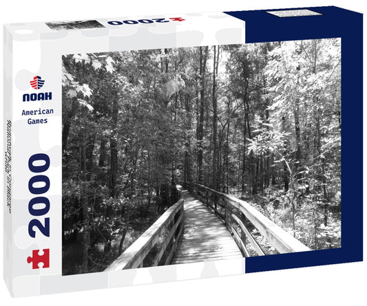 Noah Jigsaw Puzzle Boardwalk in Congaree National Park in black white 2000 pieces