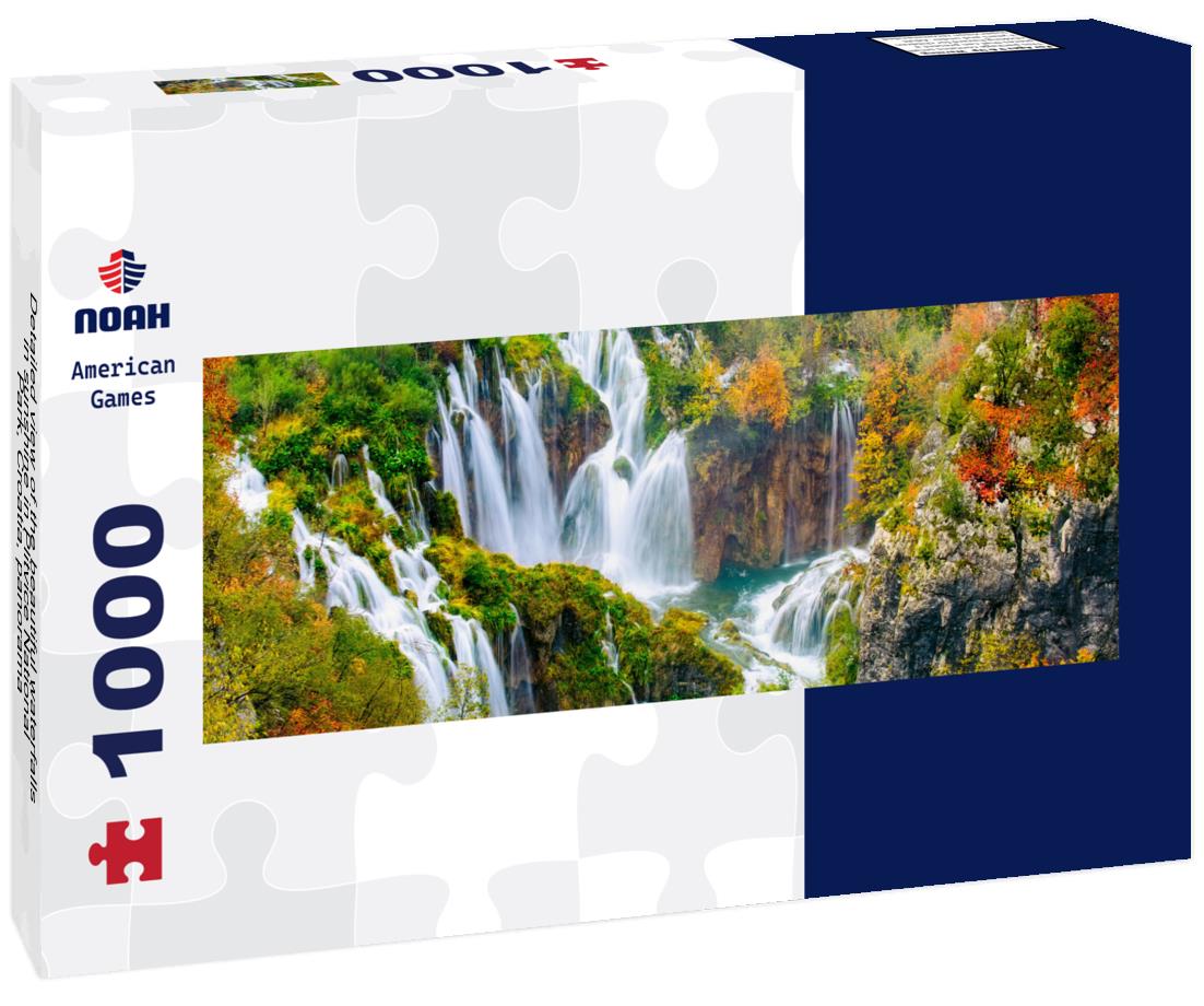 Noah Jigsaw Puzzle Detailed view of the beautiful waterfalls in sunshine in Plitvice National Park, Croatia, panorama Panorama 1000 Pieces