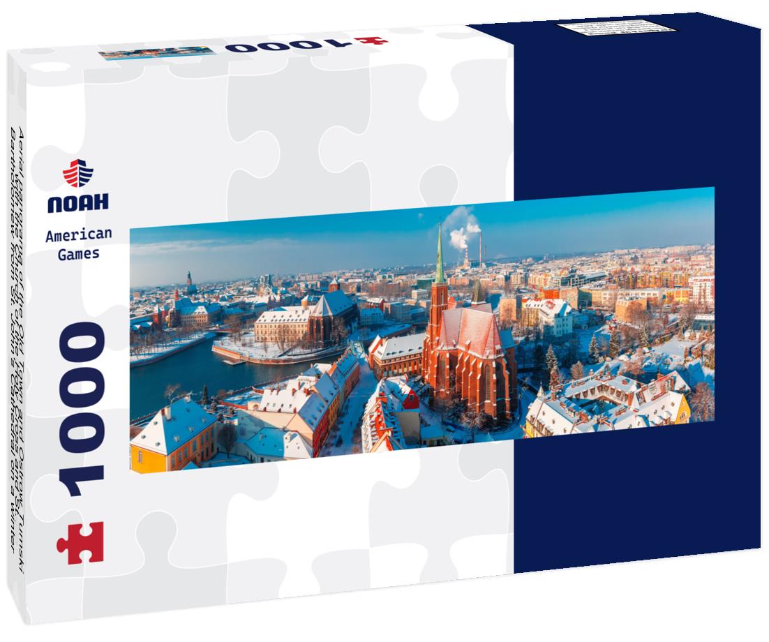 Noah Jigsaw Puzzle Aerial panorama of the Old Town and Ostrow Tumski with the Church of the Holy Cross and St. Bartholomew from St. John's Cathedral on a winter morning in Wroclaw, Poland, panorama Panorama 1000 Pieces