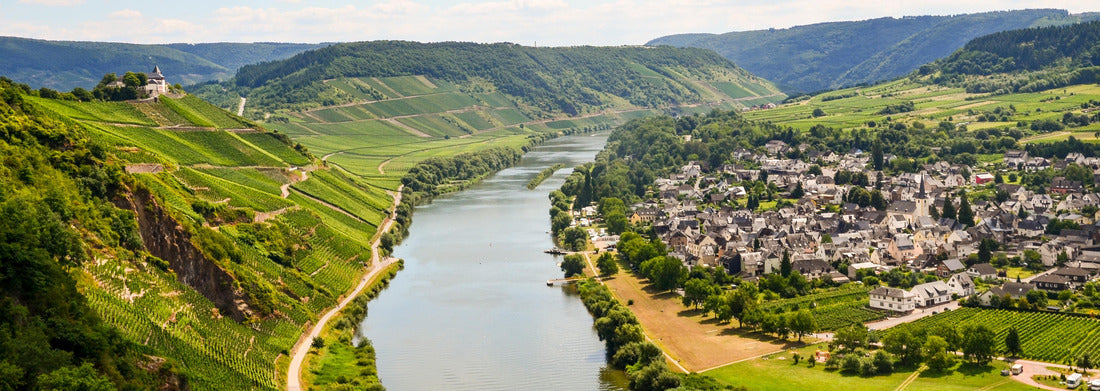 Noah Jigsaw Puzzle View of the Moselle river and the Marienburg castle near the village of Puenderich, Germany, panorama Panorama 1000 Pieces