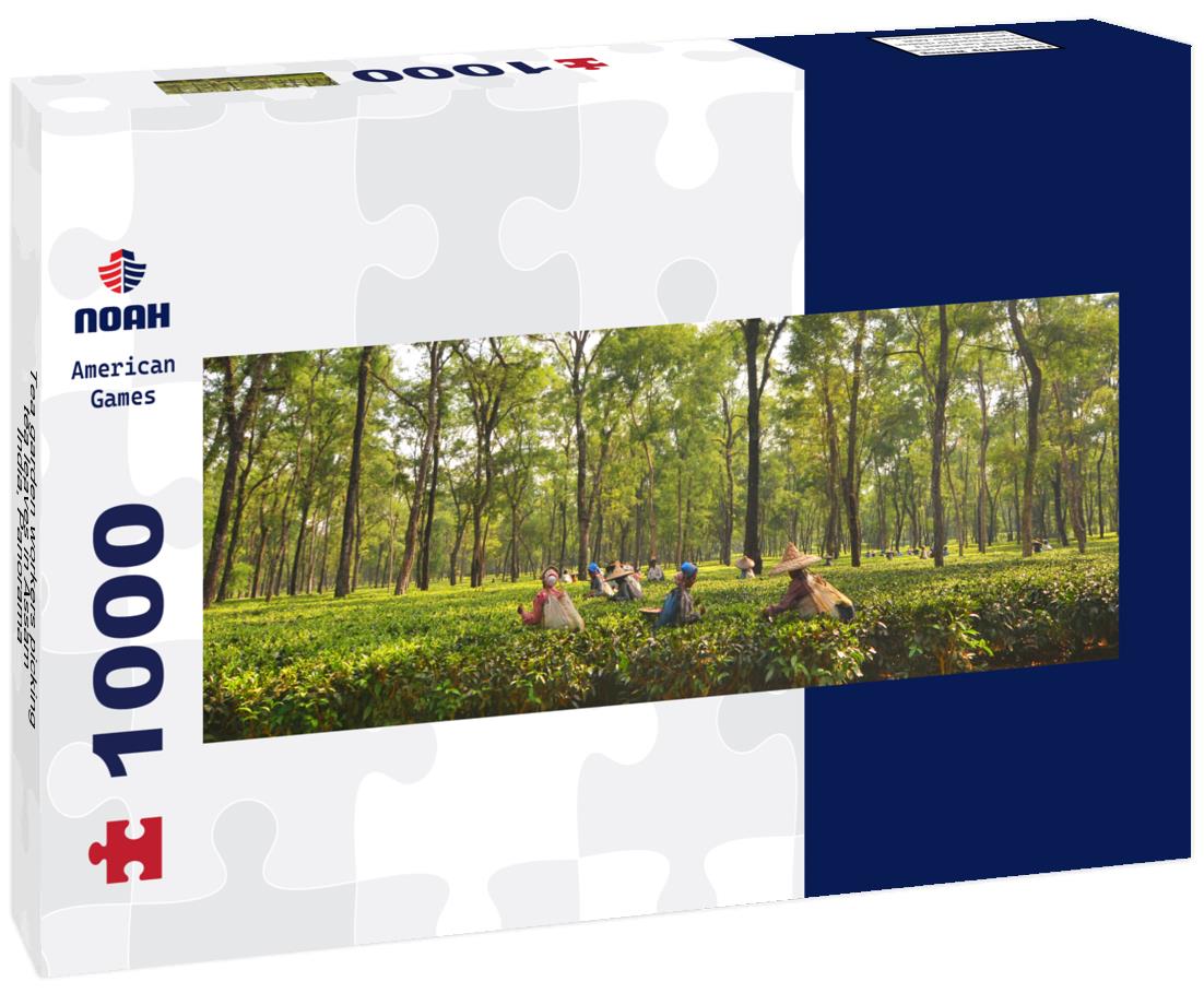 Noah Jigsaw Puzzle Tea garden workers picking tea leaves in Assam - India, Panorama Panorama 1000 Pieces