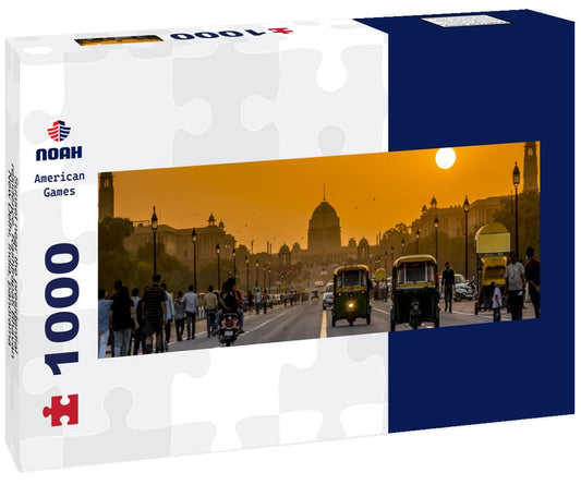 Noah Jigsaw Puzzle Sunset near the presidential residence, Rashtrapati Bhavan, New Delhi, India, panorama Panorama 1000 Pieces