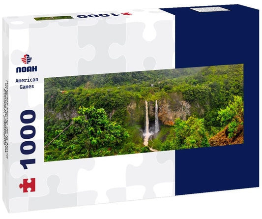 Noah Jigsaw Puzzle Waterfall Manto de la Novia in Banos de Agua Santa, Ecuador, panorama Panorama 1000 Pieces