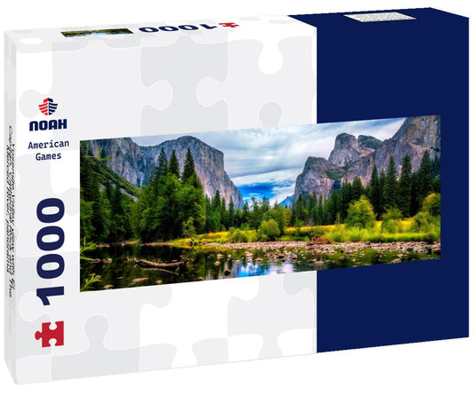 Noah Jigsaw Puzzle Yosemite Valley view with El Capitan, Cathedral Rock and The Merced River, panorama Panorama 1000 Pieces