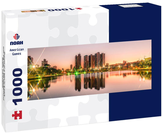 Noah Jigsaw Puzzle Sunset at a lake in a park with the city in the background, Brazil, panorama Panorama 1000 Pieces