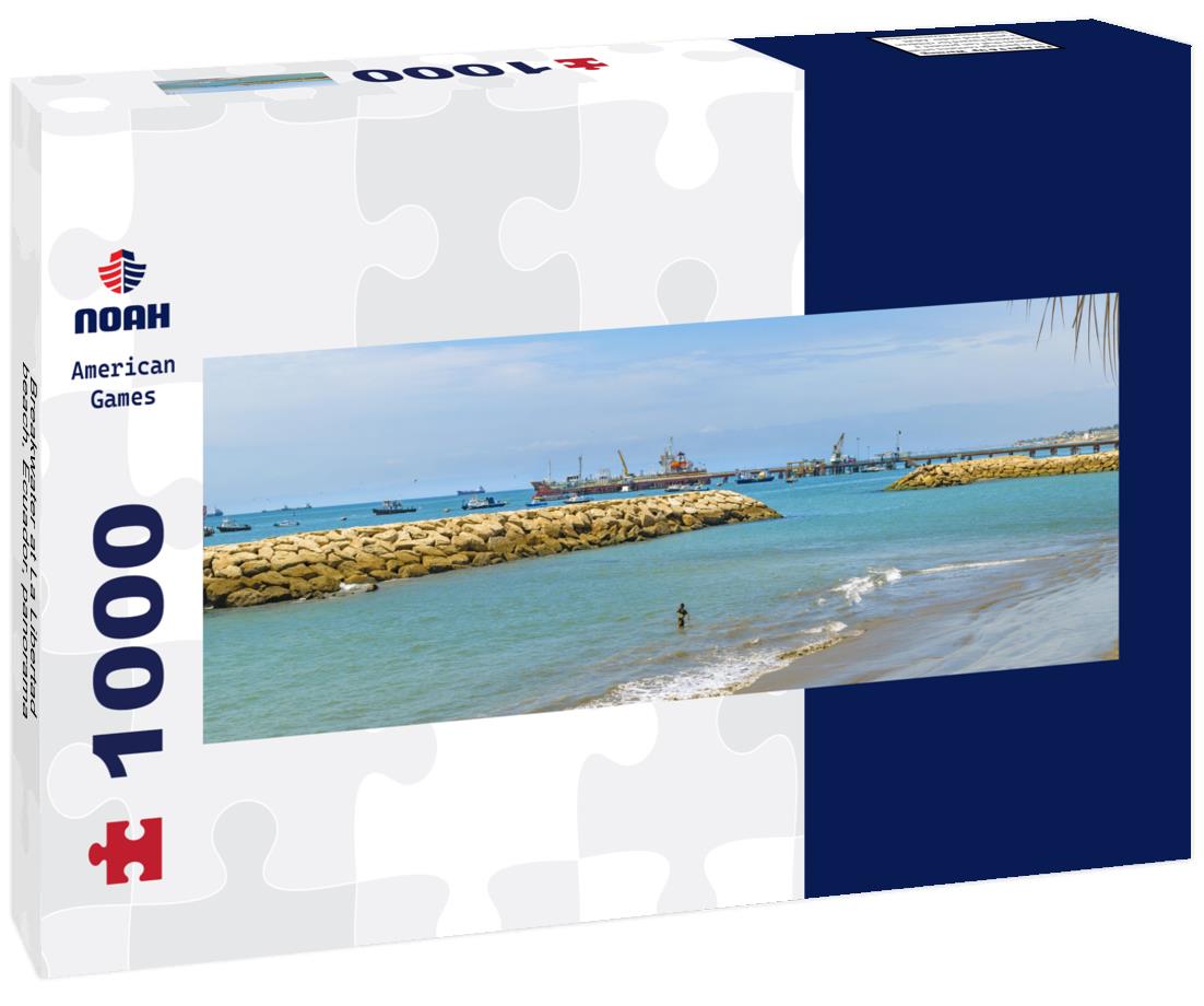 Noah Jigsaw Puzzle Breakwater at La Libertad beach, Ecuador, panorama Panorama 1000 Pieces