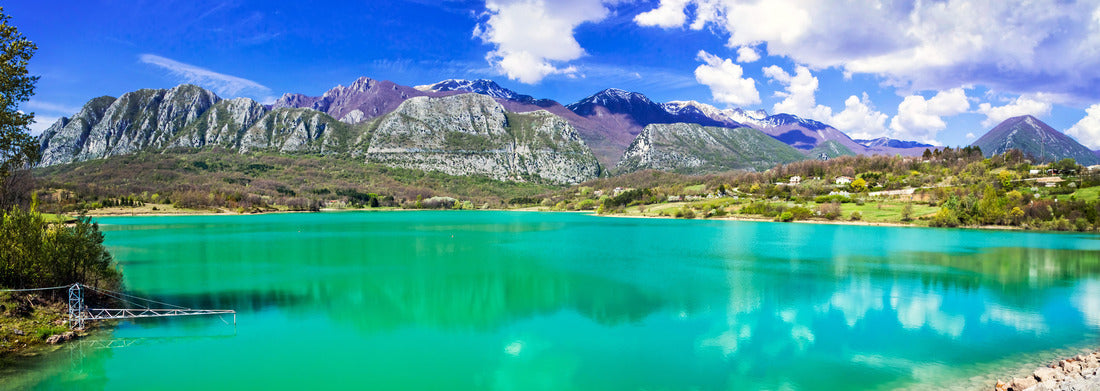 Noah Jigsaw Puzzle Unique turquoise lake, Lake of Castel San Vincenzo in Molise, Italy, panorama Panorama 1000 Pieces