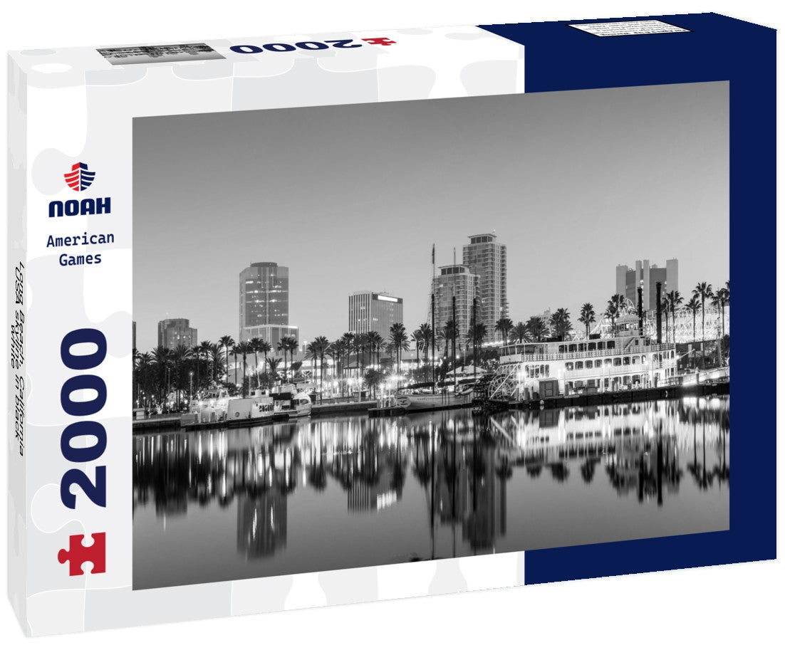 Long Beach, California, USA skyline 2000pc PuzzleBlack and White