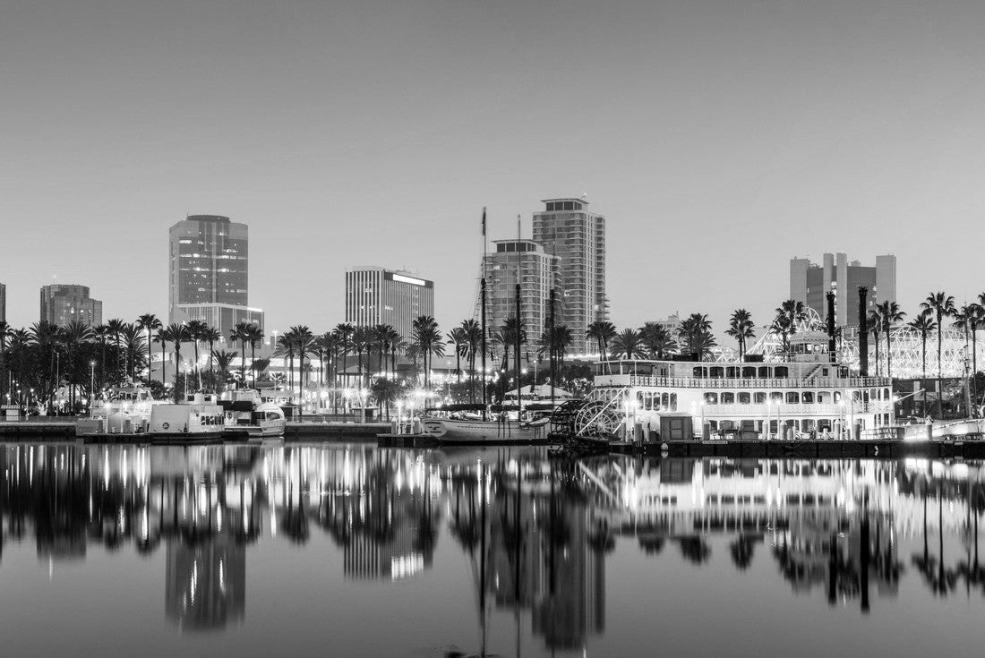 Long Beach, California, USA skyline 2000pc PuzzleBlack and White