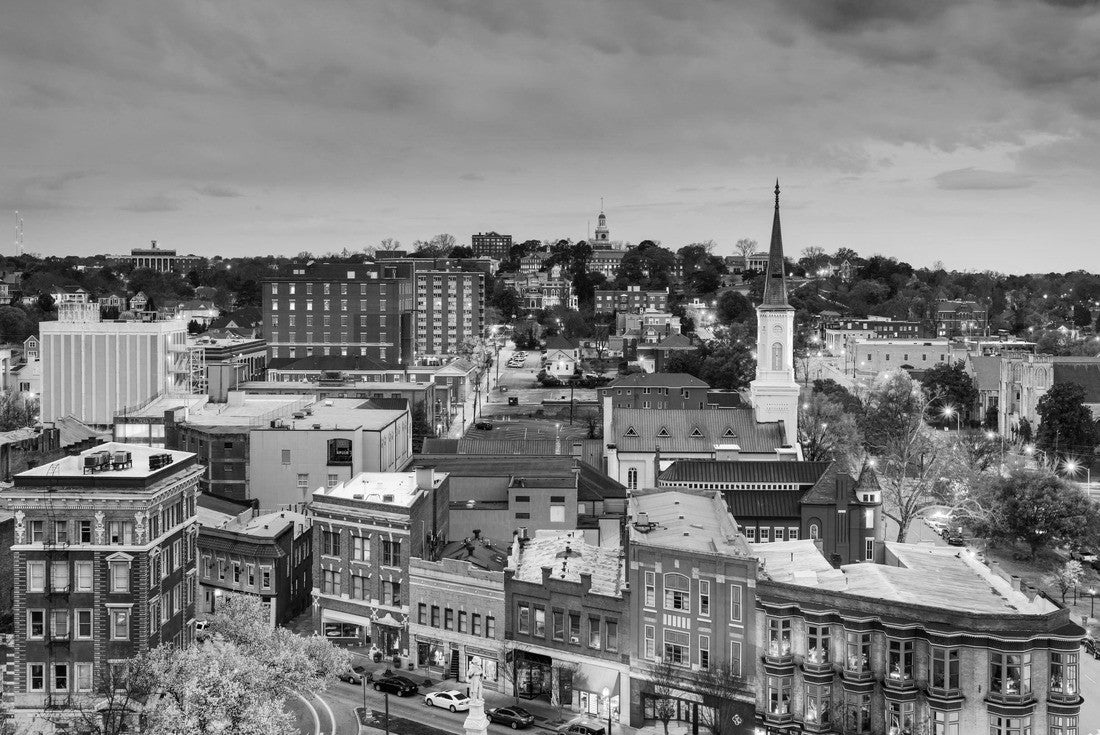 Macon, Georgia, USA downtown skyline 2000pc PuzzleBlack and White