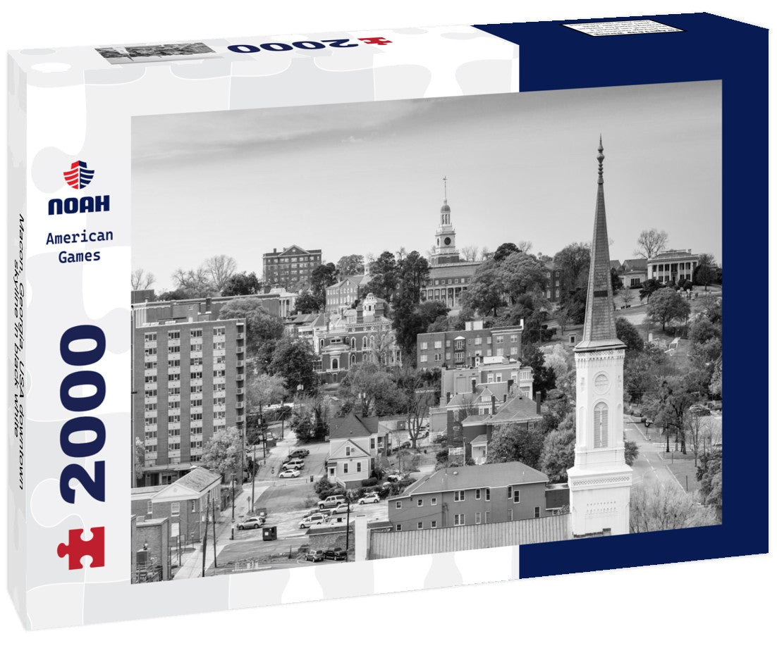 Macon, Georgia, USA downtown skyline 2000pc PuzzleBlack and White
