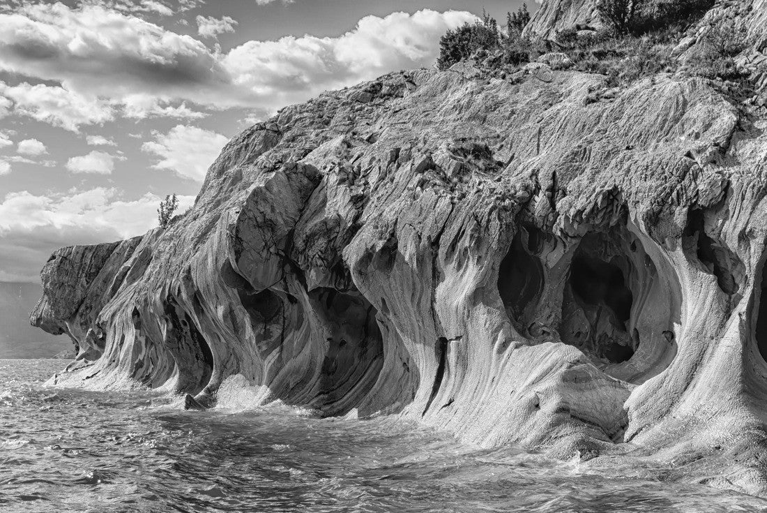 Noah Jigsaw Puzzle Unique marble caves (Capillas del Marmol). Lake General Carrera is also called Lake Buenos Aires. North of Patagonia. Chile in black white 2000 pieces