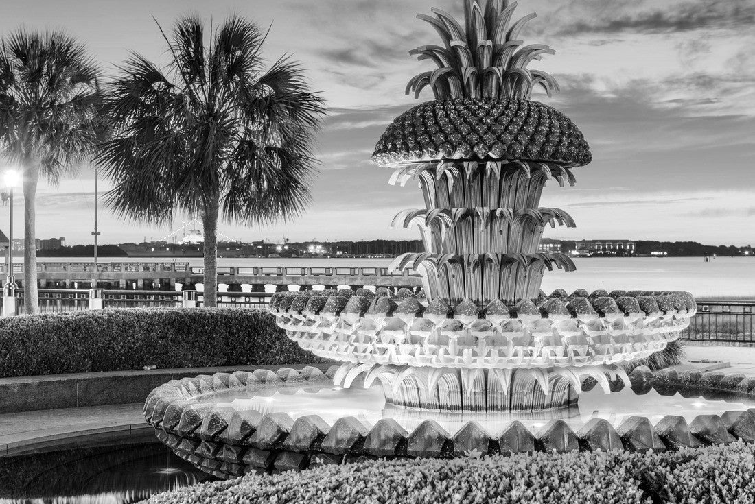 Charleston, South Carolina, USA at the Waterfront Park Pineapple Fountain 2000pc PuzzleBlack and White