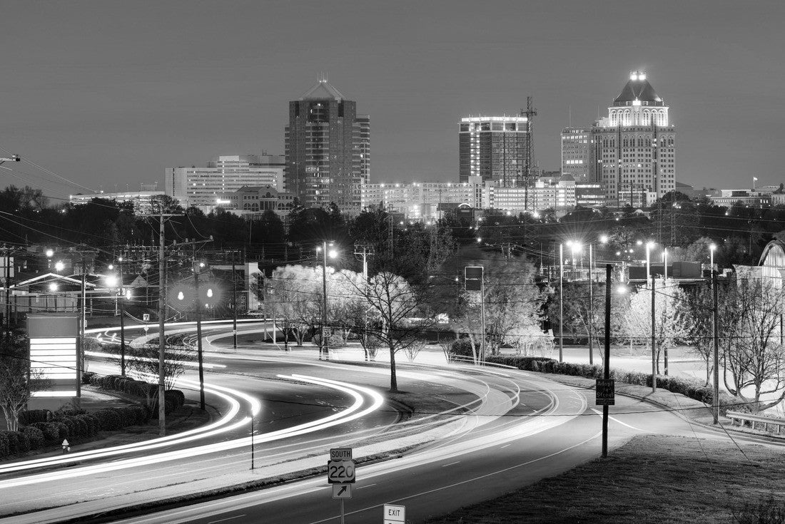 Greensboro, North Carolina, USA downtown skyline 2000pc PuzzleBlack and White