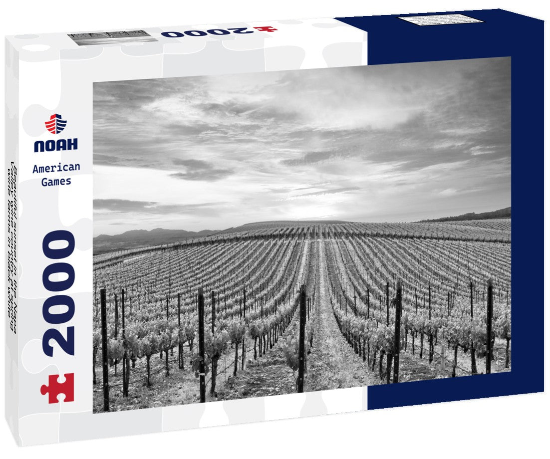 Beautiful sunset in the Napa Valley wine country at spring wine farms 2000pc PuzzleBlack and White