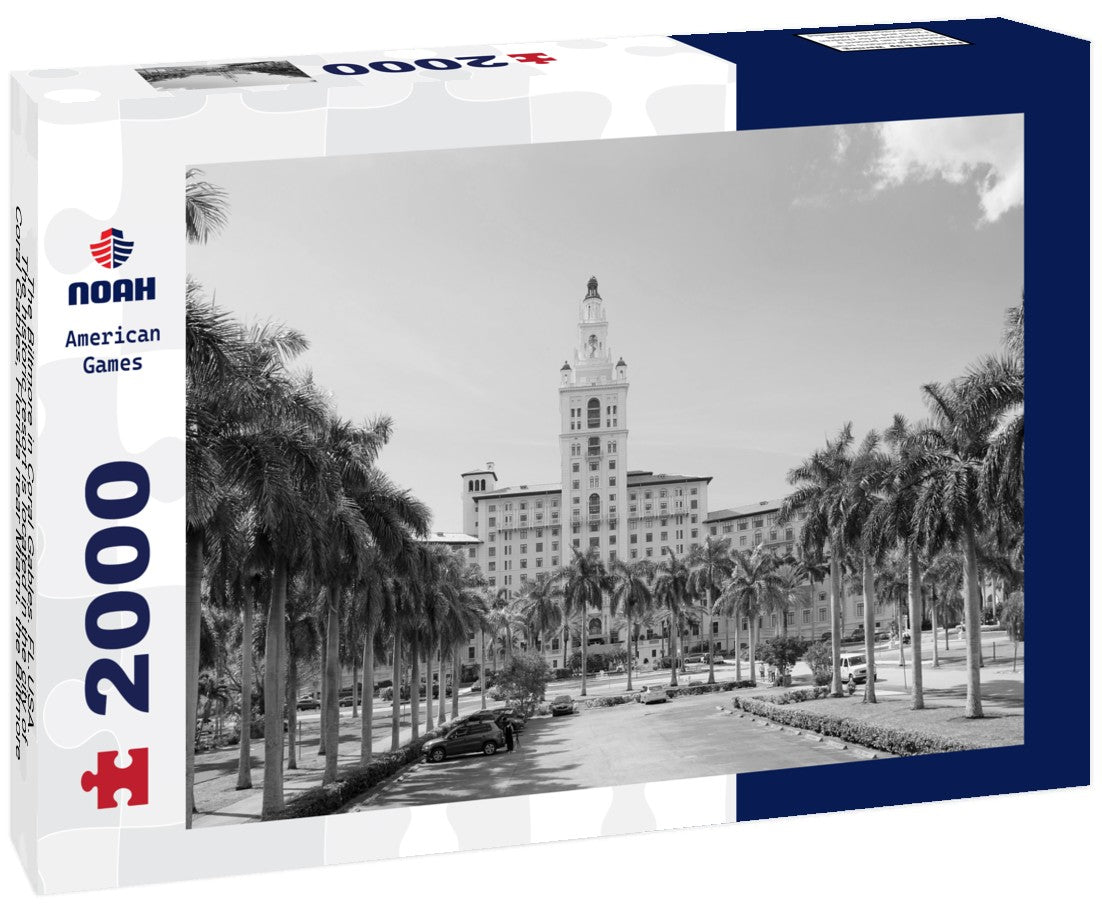 The Biltmore in Coral Gables. FL.USA. The historic resort is located in the city of Coral Gables, Florida near Miami. the Biltmore Hotel became the hallmark of coral Gables 2000pc PuzzleBlack and White