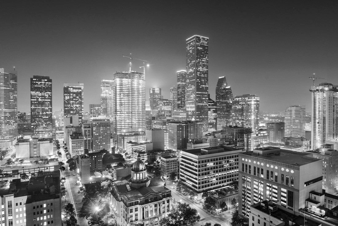 Houston, Texas, USA downtown skyline 2000pc PuzzleBlack and White