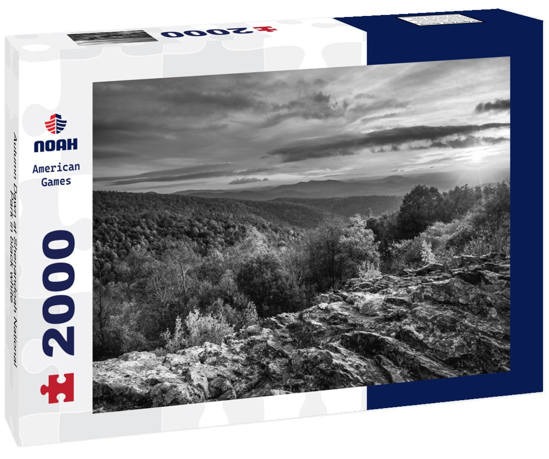 Noah Jigsaw Puzzle Autumn Dawn at Shenandoah National Park in black white 2000 pieces