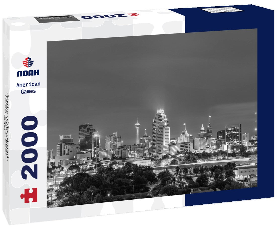 Skyline of San Antonio, Texas, USA 2000pc PuzzleBlack and White