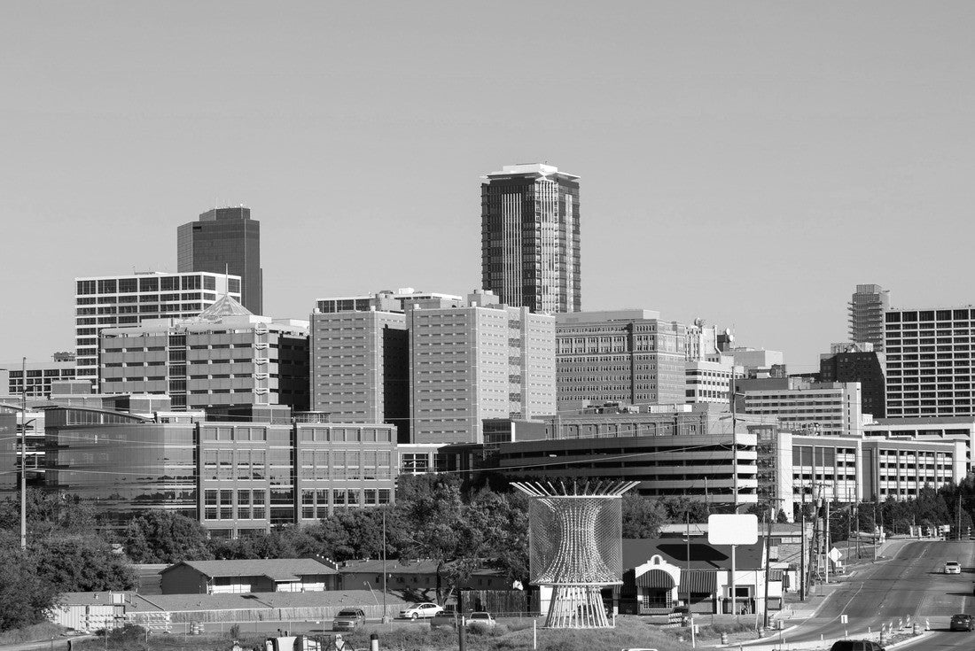 the Fort Worth Downtown. Texas, United States 2000pc PuzzleBlack and White