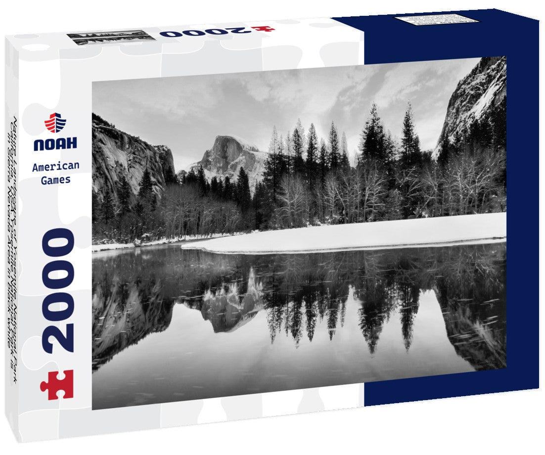 Nature Landscape of Yosemite National Park, California, USA.Yosemite National Park is in Sierra Nevada Area 2000pc PuzzleBlack and White
