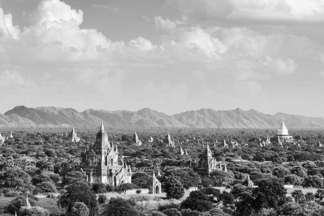 Noah Jigsaw Puzzle Bagan, Myanmar temples in the Archaeological Zone in black white 2000 pieces