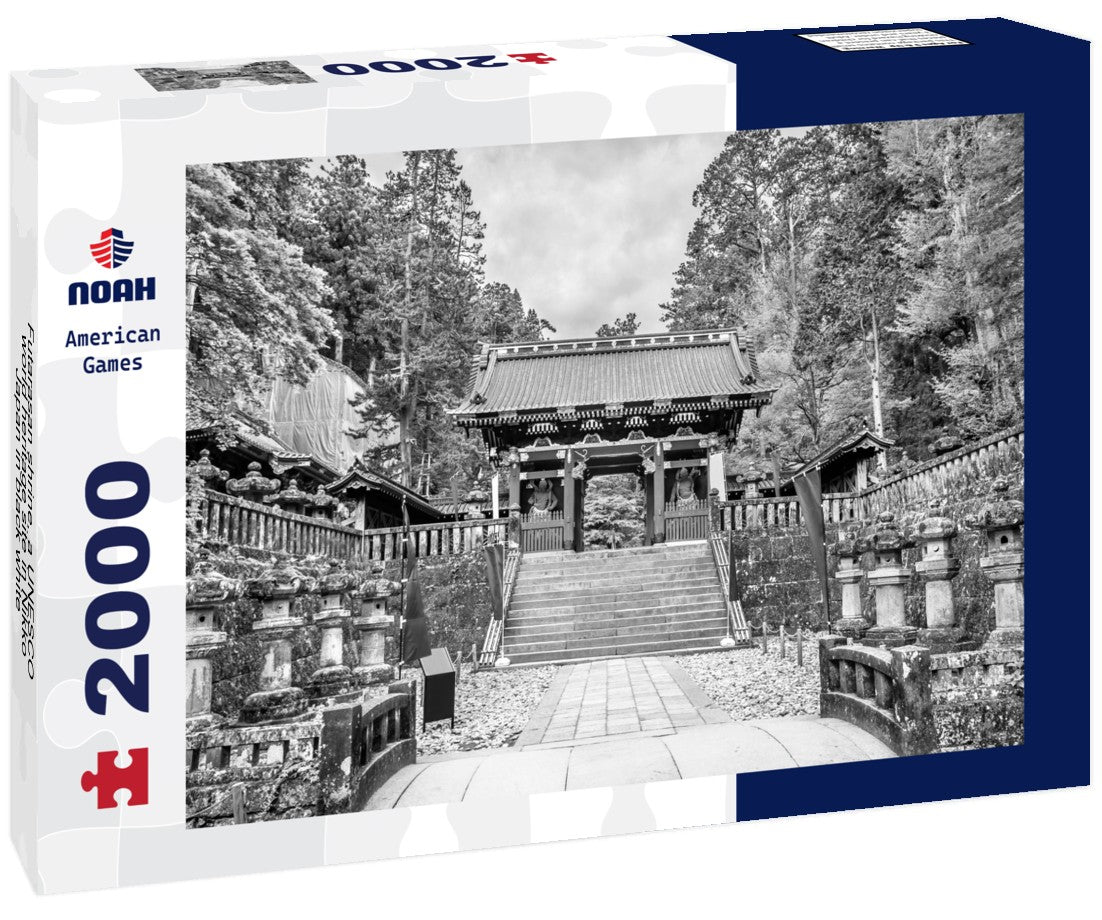 Noah Jigsaw Puzzle Futarasan shrine, a UNESCO world heritage site in Nikko, Japan in black white 2000 pieces