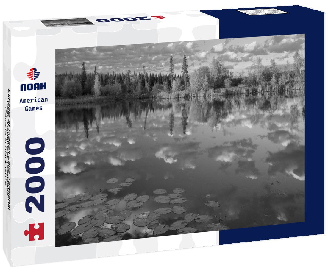 Noah Jigsaw Puzzle Sunsets at Hidden Lake Territorial Park, Northwest Territories, Canada in black white 2000 pieces