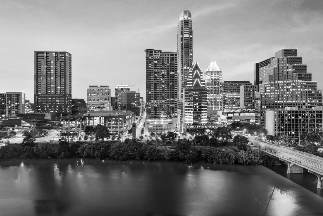 Austin, Texas, USA downtown skyline 2000pc PuzzleBlack and White