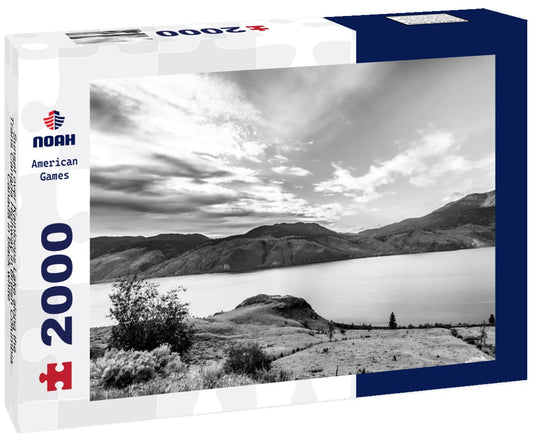 Noah Jigsaw Puzzle Sunset over Kamloops Lake along the Trans Canada Highway in British Columbia, Canada in black white 2000 pieces