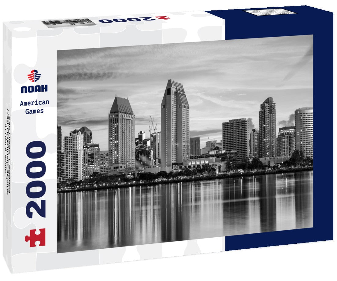 San Diego, California, USA Downtown Skyline 2000pc PuzzleBlack and White
