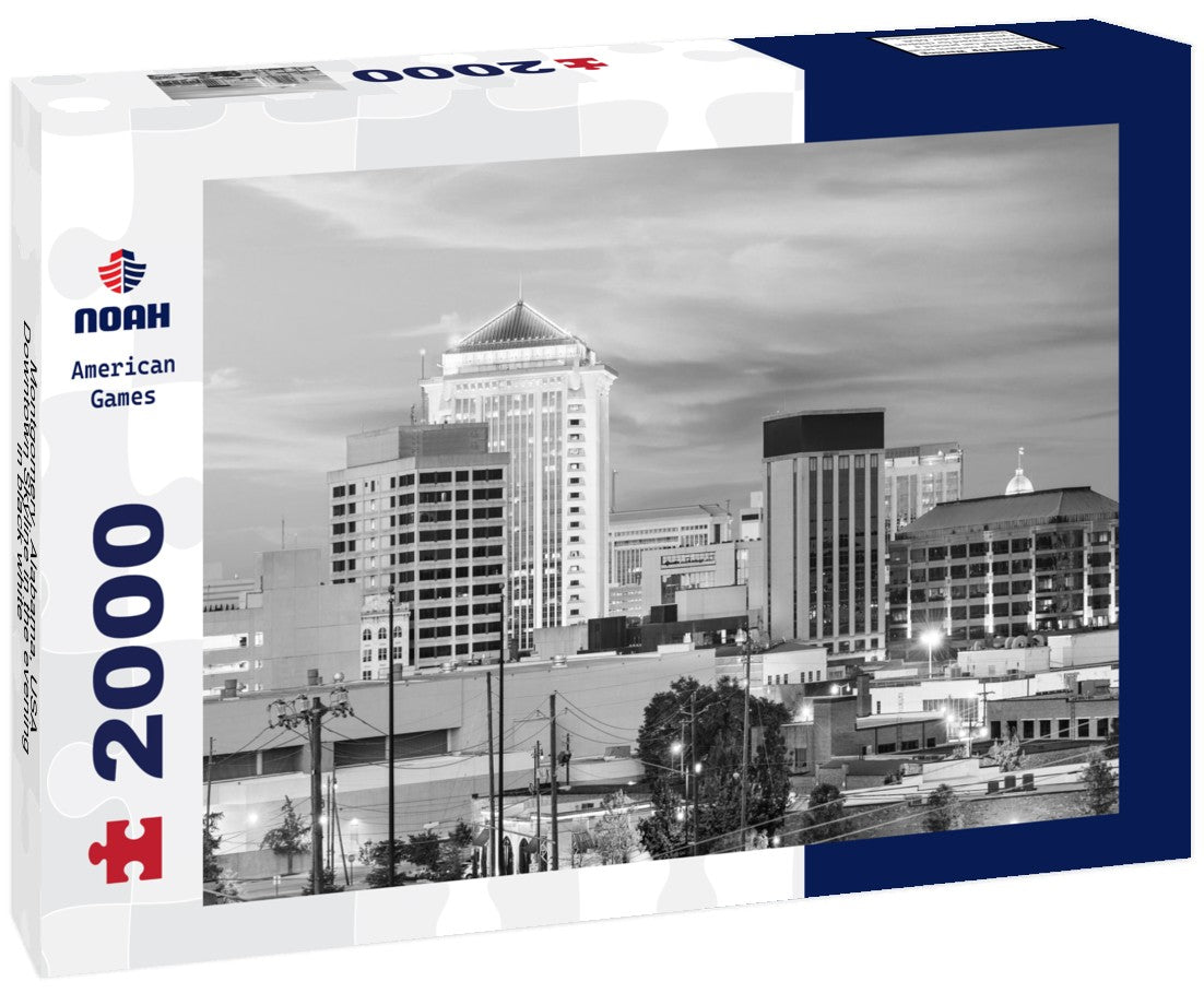 Montgomery, Alabama, USA Downtown Skyline in the evening 2000pc PuzzleBlack and White