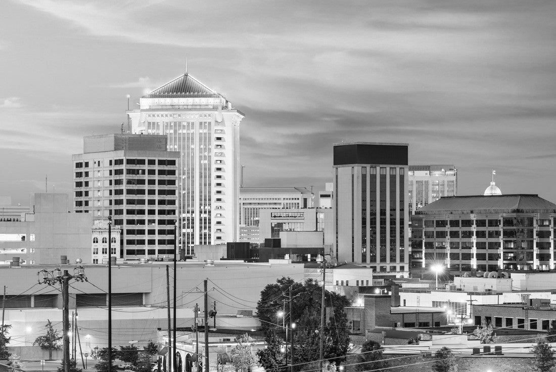 Montgomery, Alabama, USA Downtown Skyline in the evening 2000pc PuzzleBlack and White