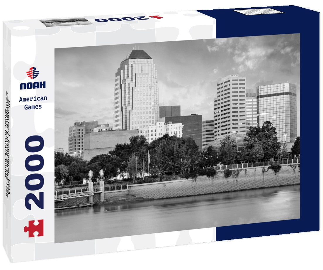 Shwarport, Louisiana, USA Downtown Skyline on the Red River 2000pc PuzzleBlack and White