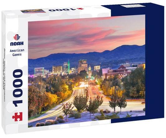 Noah Jigsaw Puzzle Boise, Idaho, USA Downtown cityscape at dusk 1000 Pieces